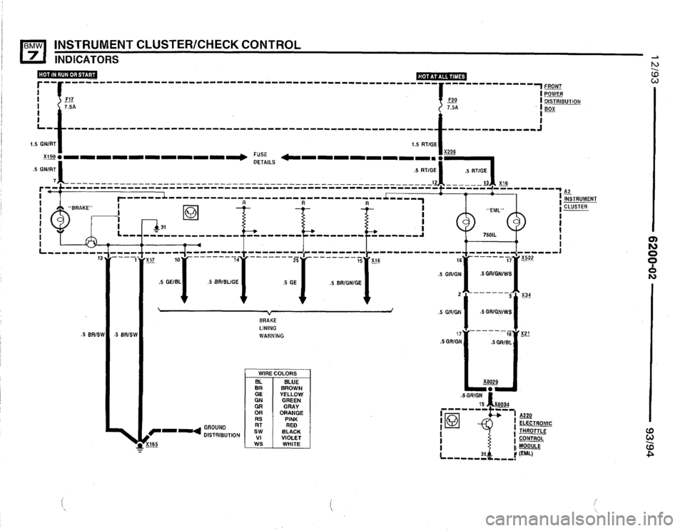 BMW 740i 1993 E32 Electrical Troubleshooting Manual 