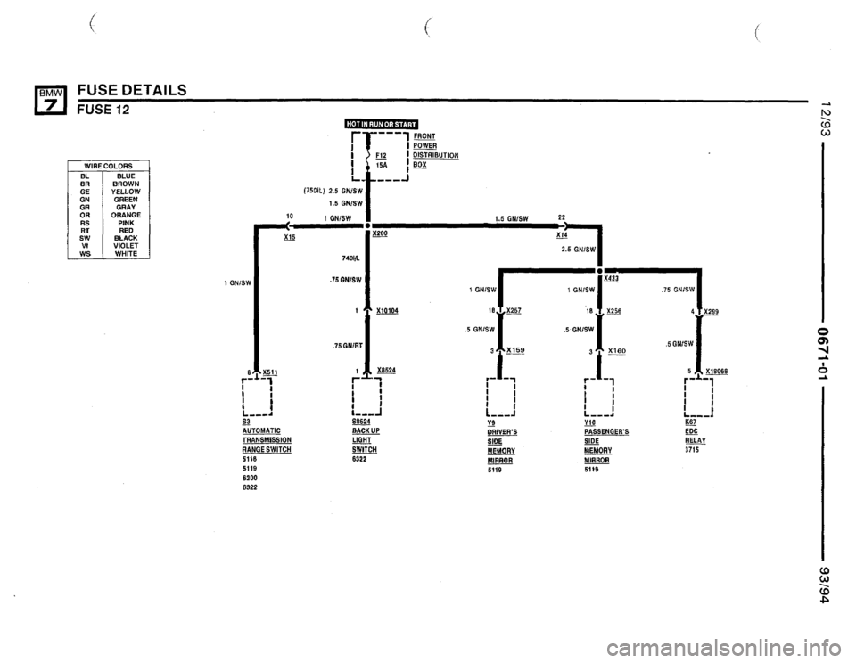 BMW 740il 1993 E32 Electrical Troubleshooting Manual 