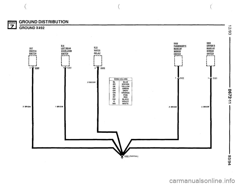 BMW 740i 1993 E32 Electrical Troubleshooting Manual 