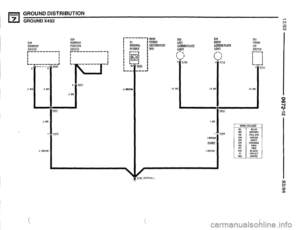 BMW 740i 1993 E32 Electrical Troubleshooting Manual 