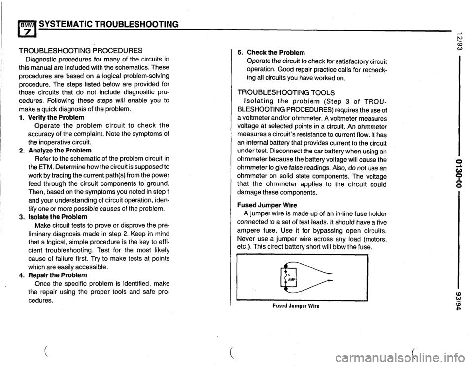 BMW 740il 1993 E32 Electrical Troubleshooting Manual 