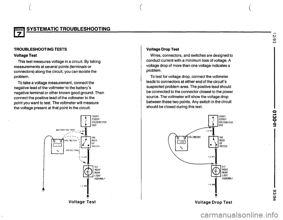 BMW 740i 1993 E32 Electrical Troubleshooting Manual 