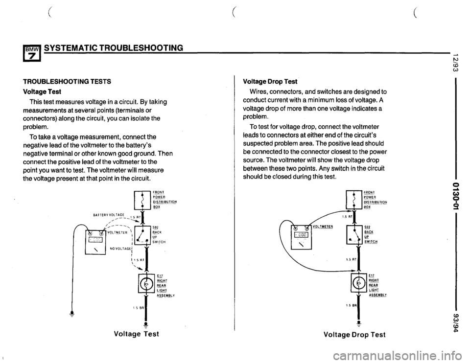 BMW 750il 1993 E32 Electrical Troubleshooting Manual 