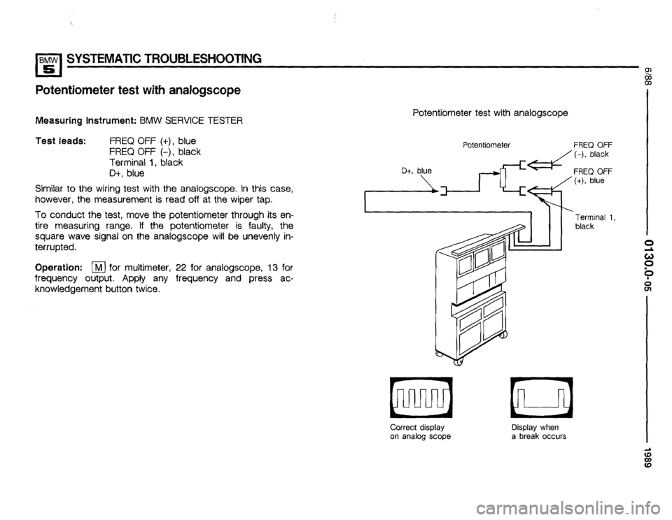 BMW 535i 1989 E34 Electrical Troubleshooting Manual 