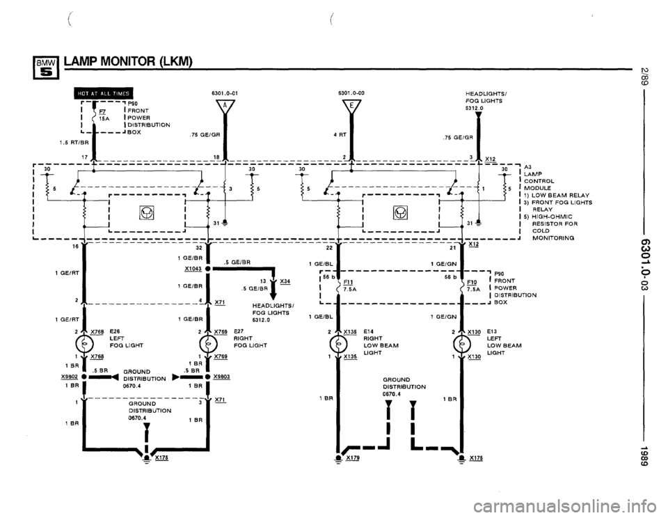 BMW 525i 1989 E34 Electrical Troubleshooting Manual 