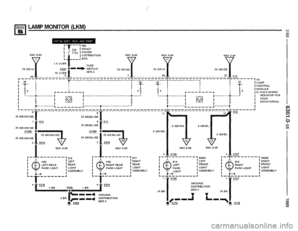 BMW 525i 1989 E34 Electrical Troubleshooting Manual 
