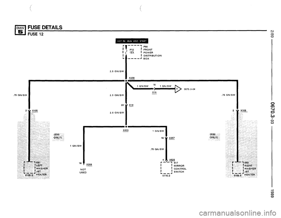 BMW 535i 1989 E34 Electrical Troubleshooting Manual 