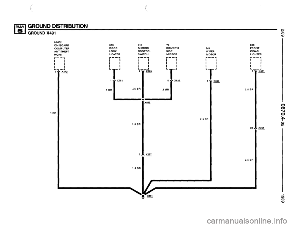 BMW 525i 1989 E34 Electrical Troubleshooting Manual 