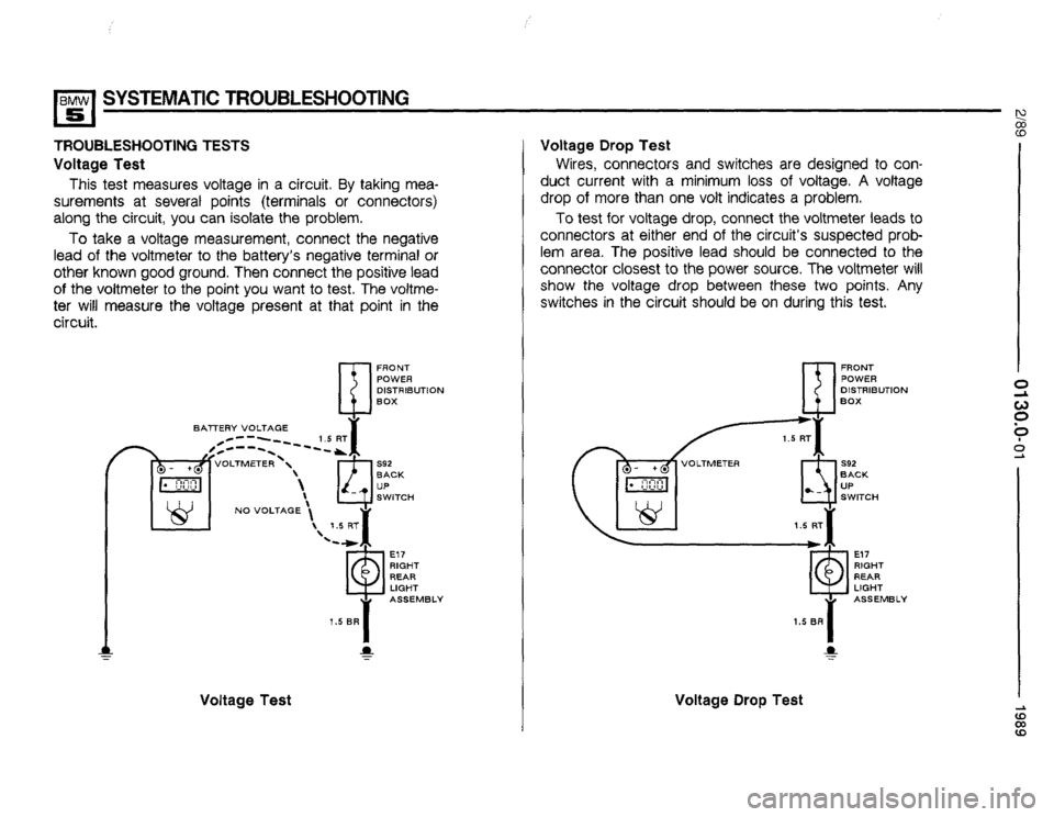 BMW 535i 1989 E34 Electrical Troubleshooting Manual 