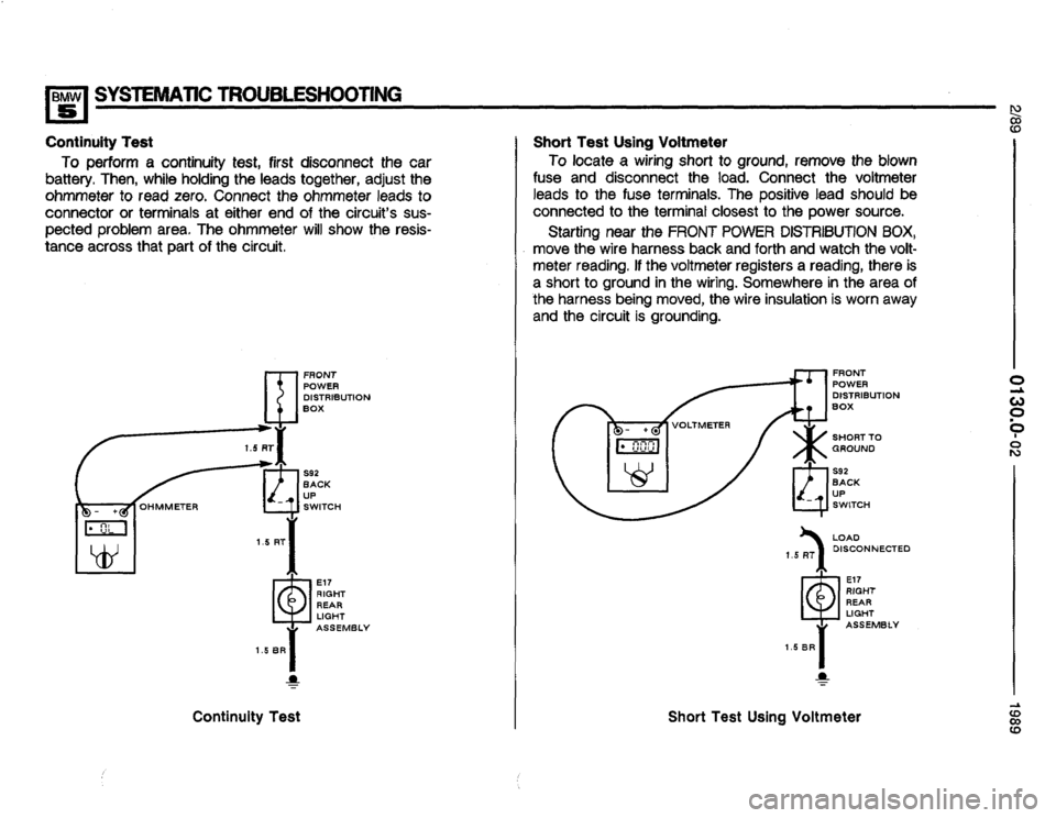BMW 535i 1989 E34 Electrical Troubleshooting Manual 