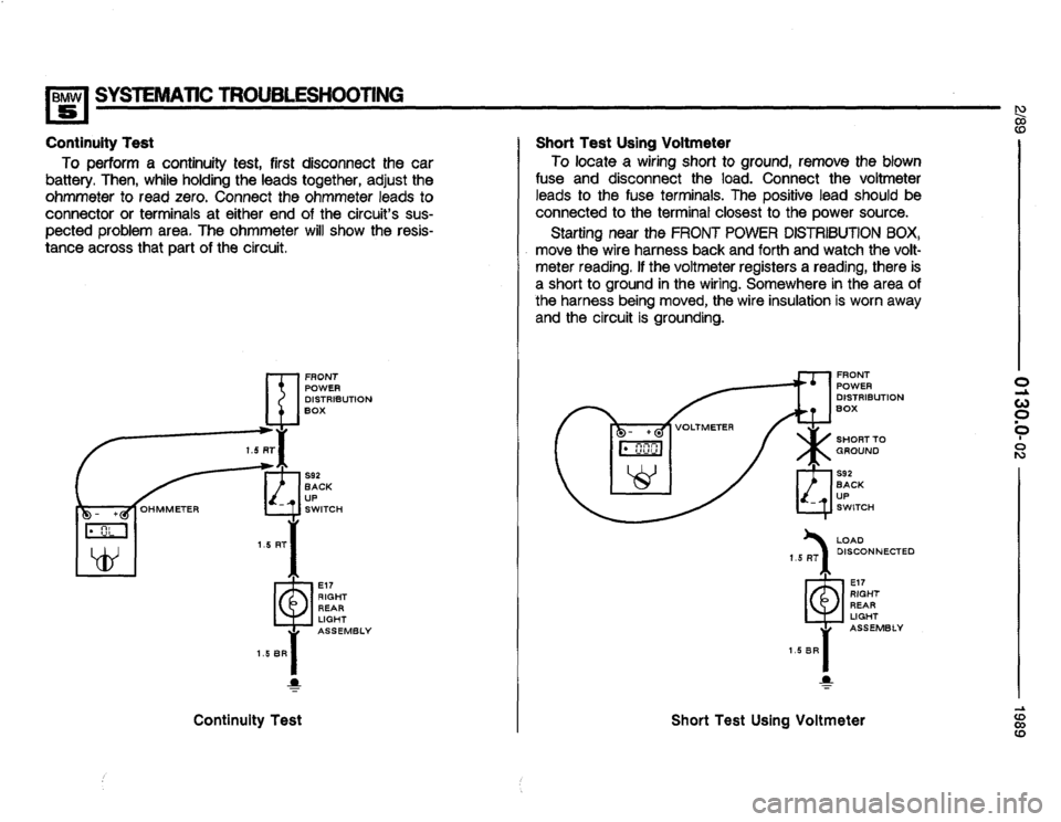 BMW 525i 1989 E34 Electrical Troubleshooting Manual 