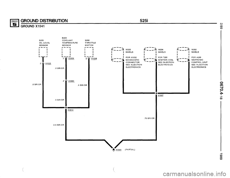 BMW 525i 1989 E34 Electrical Troubleshooting Manual (334 Pages)
