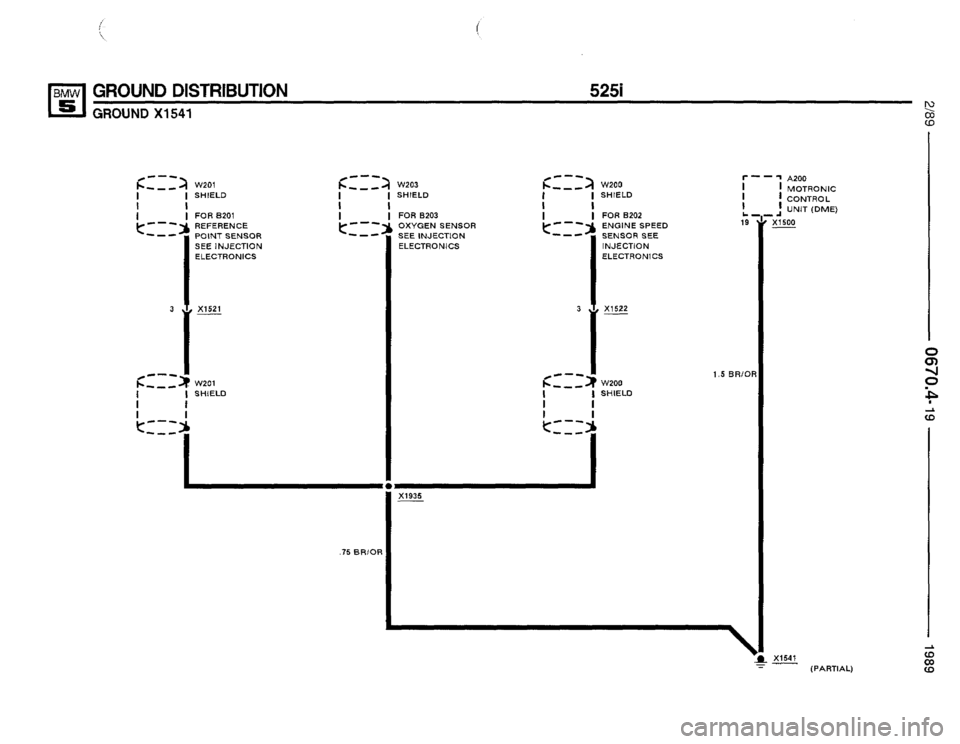 BMW 525i 1989 E34 Electrical Troubleshooting Manual (334 Pages)