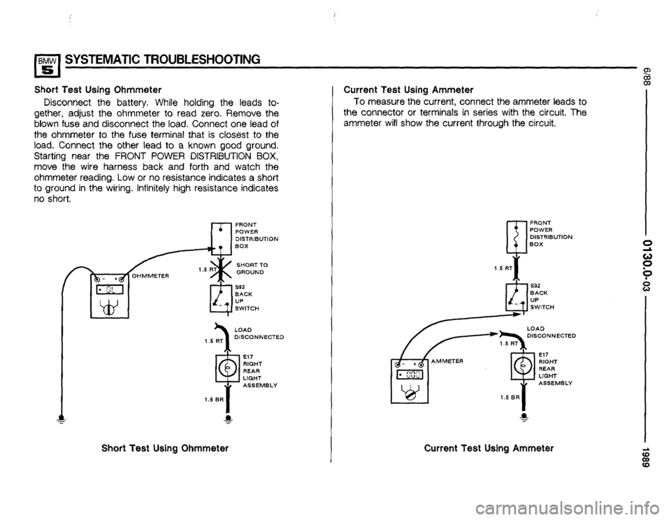 BMW 525i 1989 E34 Electrical Troubleshooting Manual 