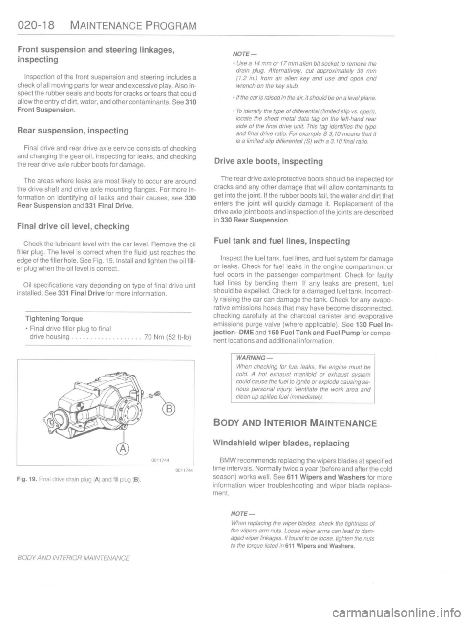 BMW 540i 1989 E34 Owners Guide 