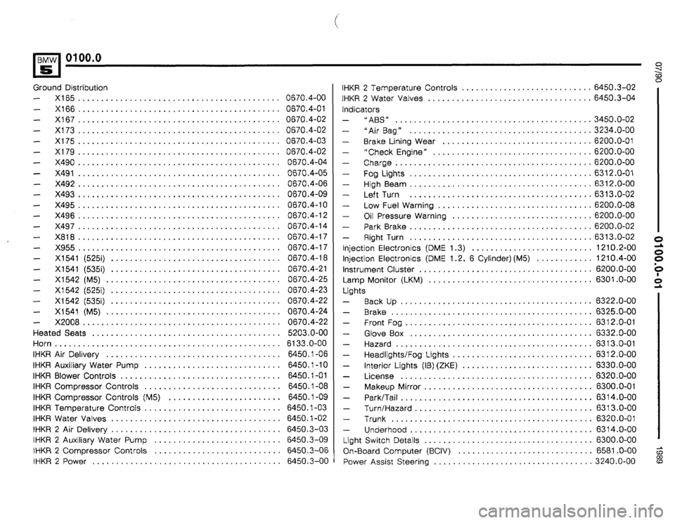BMW 535i 1990 E34 Electrical Troubleshooting Manual 