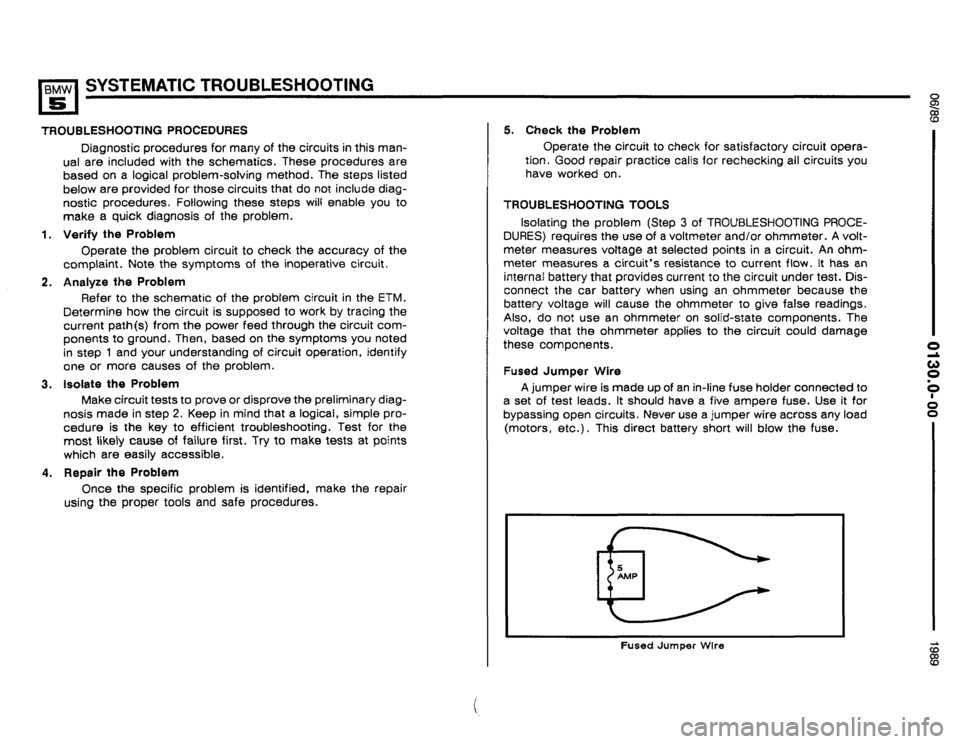 BMW 525i 1990 E34 Electrical Troubleshooting Manual 