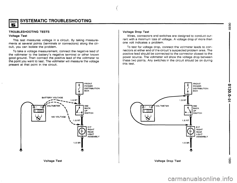 BMW 535i 1990 E34 Electrical Troubleshooting Manual 