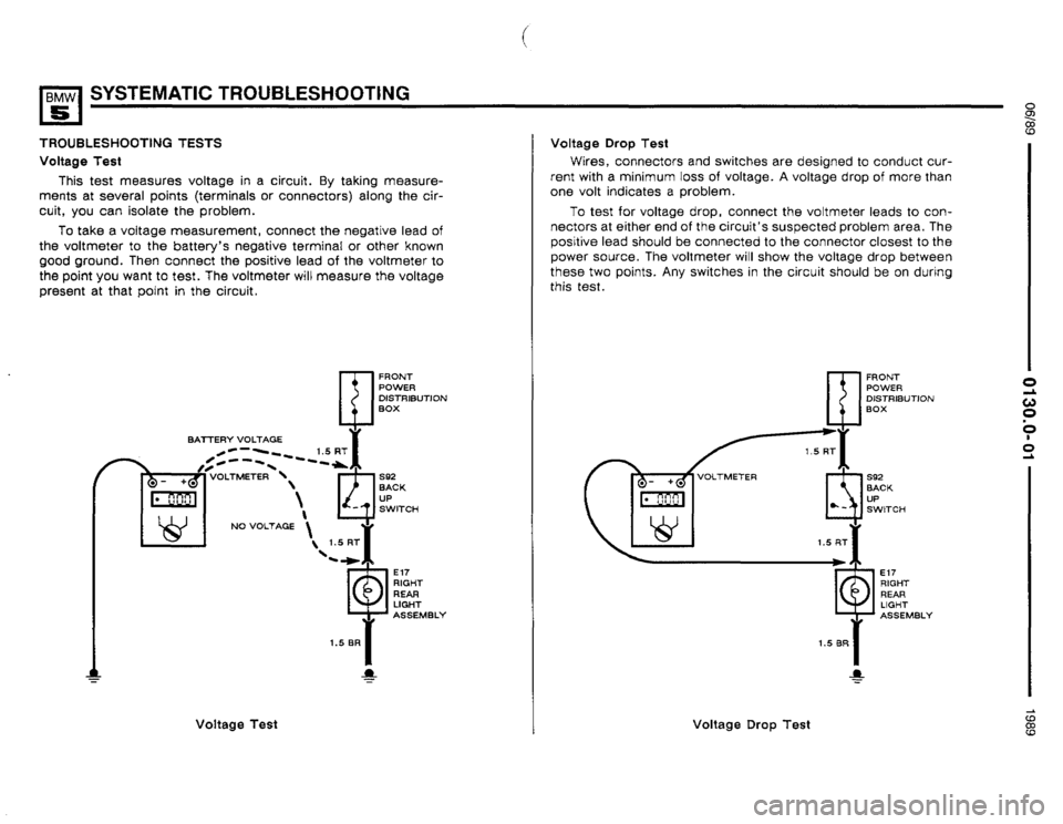 BMW 525i 1990 E34 Electrical Troubleshooting Manual 