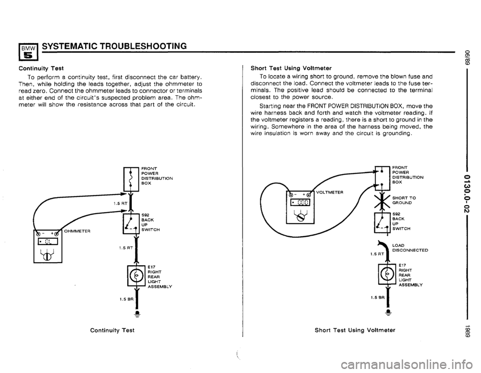 BMW M5 1990 E34 Electrical Troubleshooting Manual 