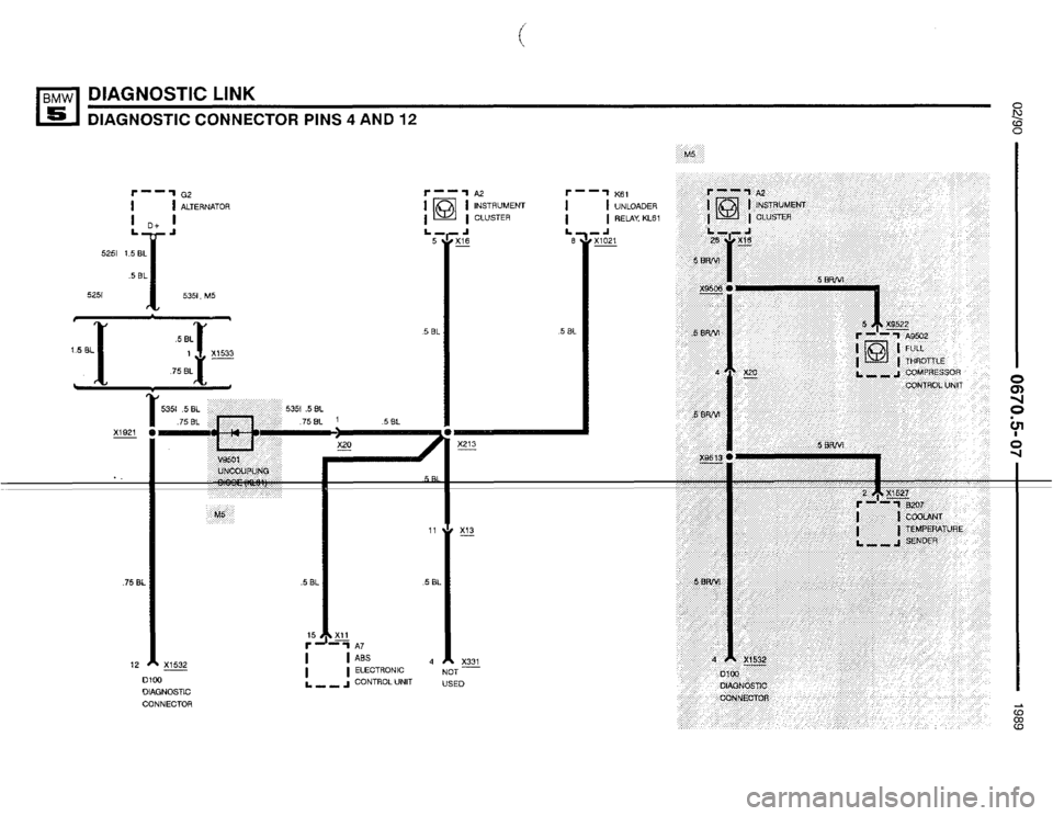 BMW 535i 1990 E34 Electrical Troubleshooting Manual (368 Pages)