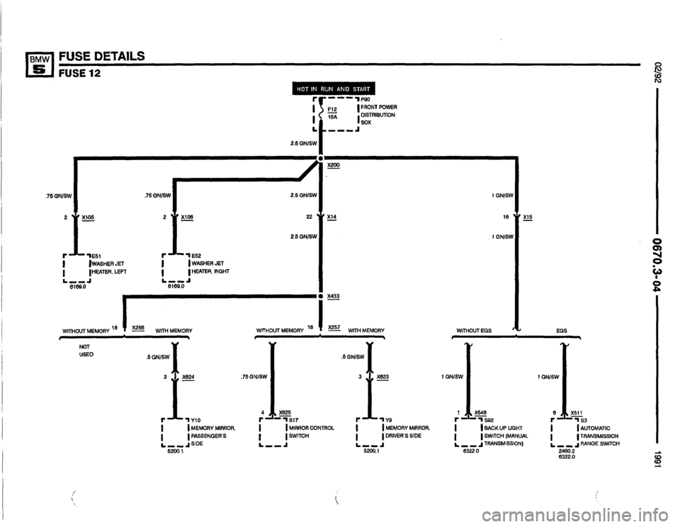 BMW 525i 1991 E34 Electrical Troubleshooting Manual 