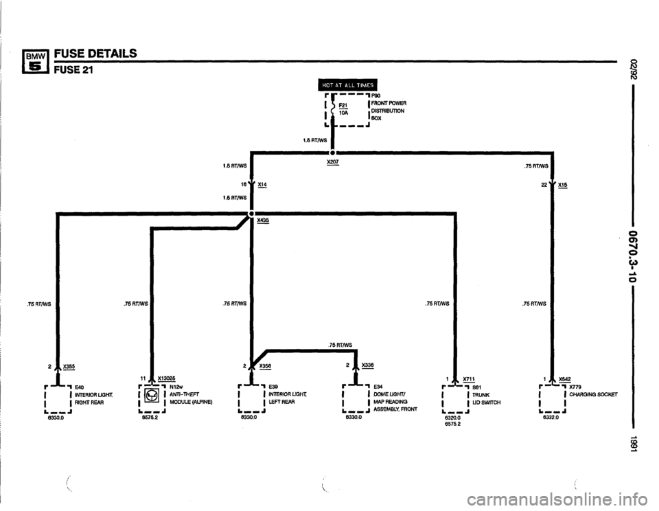 BMW 525i 1991 E34 Electrical Troubleshooting Manual 