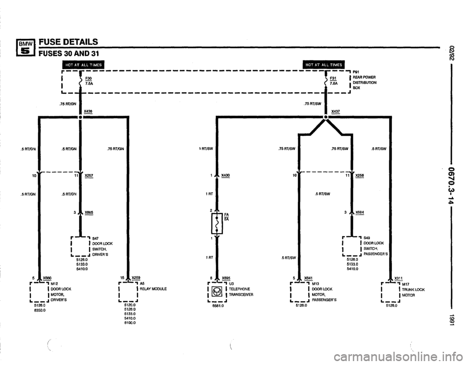 BMW 525i 1991 E34 Electrical Troubleshooting Manual 