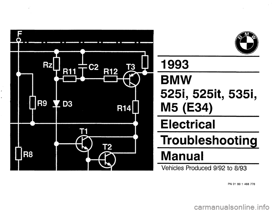 BMW M5 1993 E34 Electrical Troubleshooting Manual 