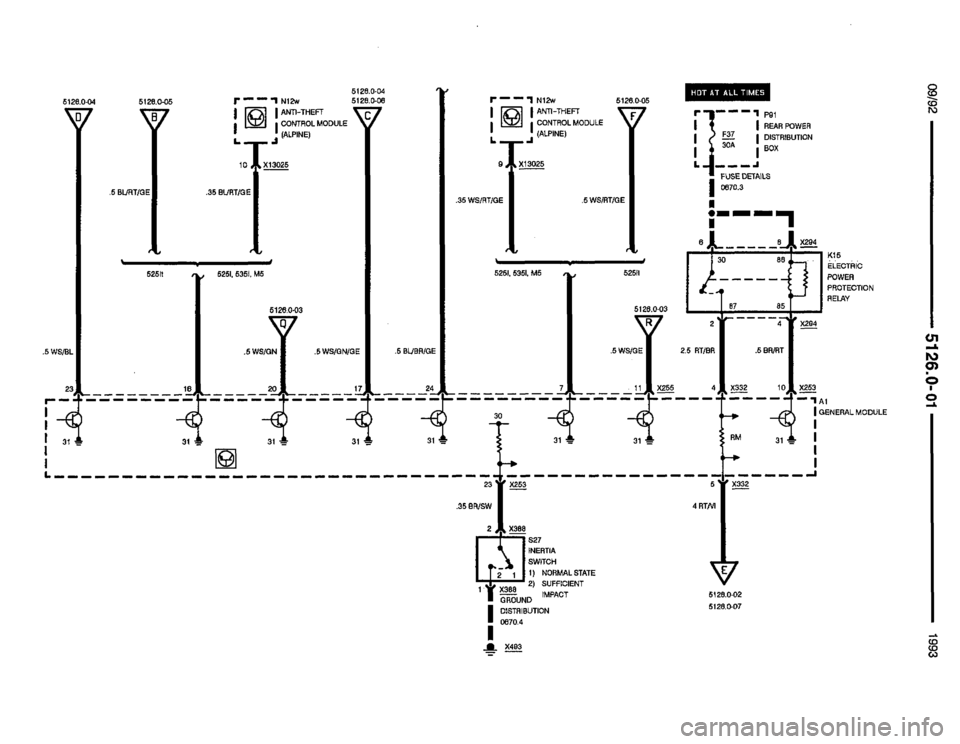 BMW 525i 1993 E34 Electrical Troubleshooting Manual 