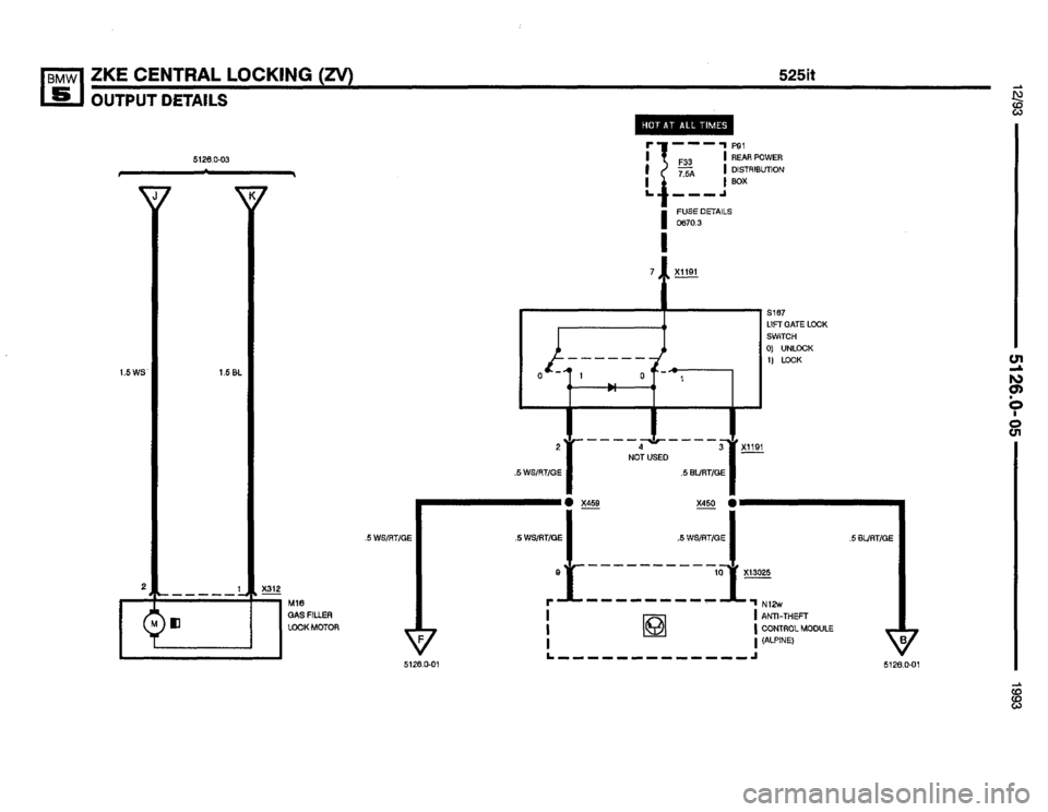 BMW 525i 1993 E34 Electrical Troubleshooting Manual 