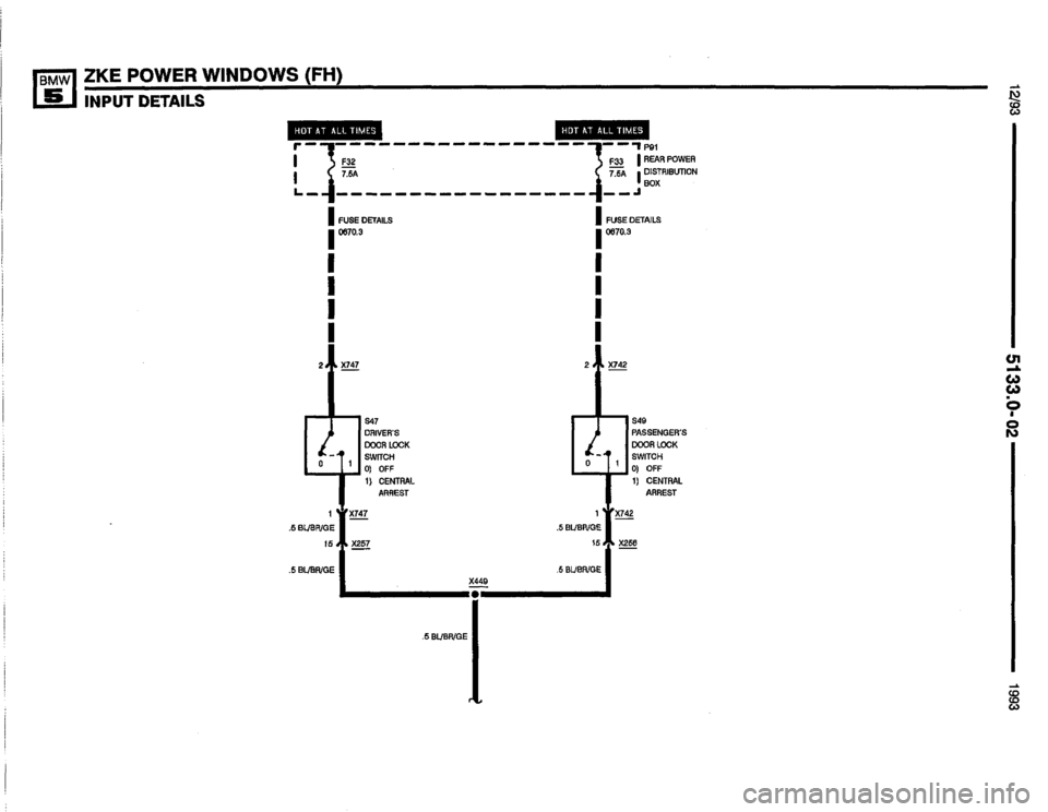 BMW 525i 1993 E34 Electrical Troubleshooting Manual 