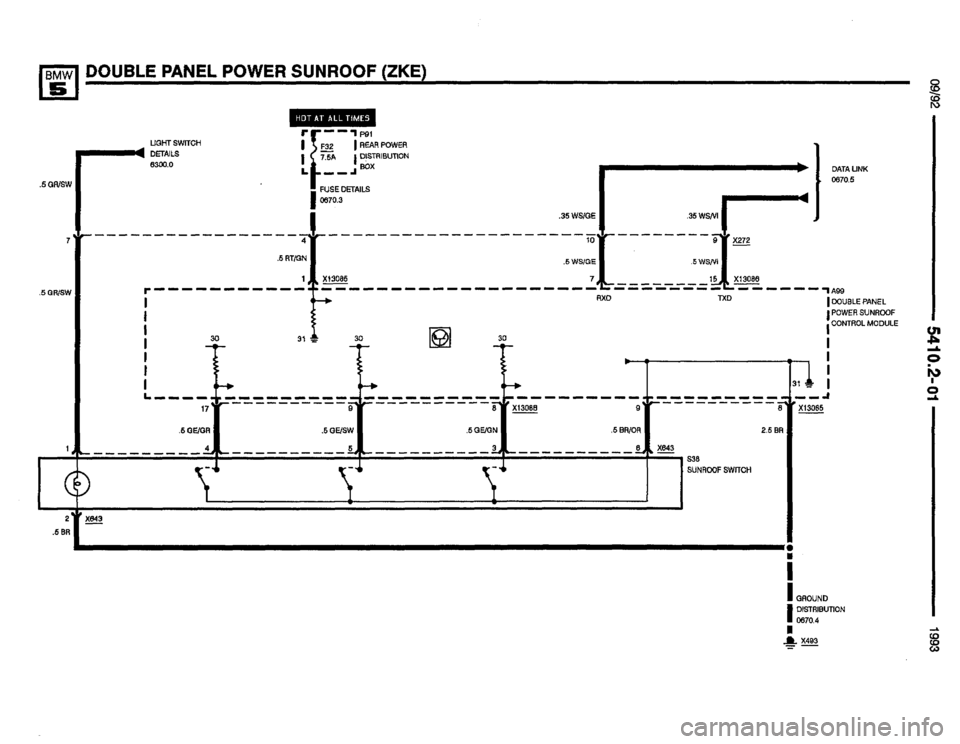 BMW 525i 1993 E34 Electrical Troubleshooting Manual 