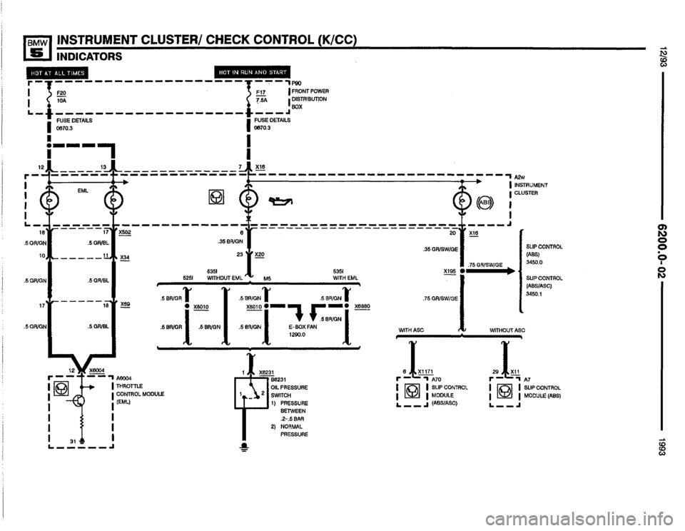 BMW 525i 1993 E34 Electrical Troubleshooting Manual 