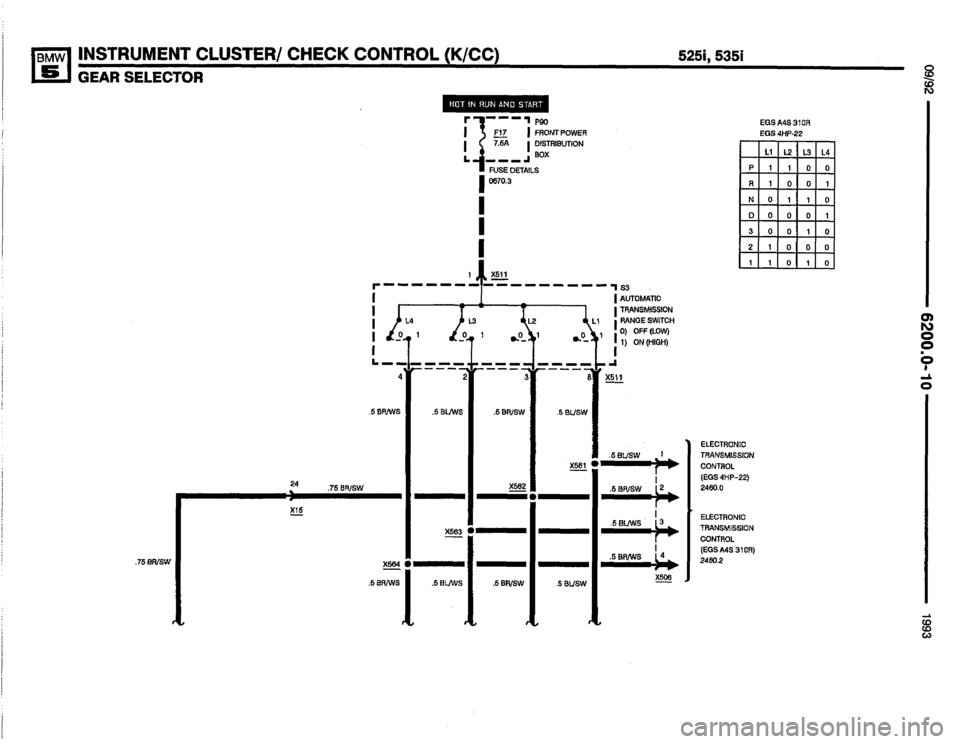 BMW 525i 1993 E34 Electrical Troubleshooting Manual 