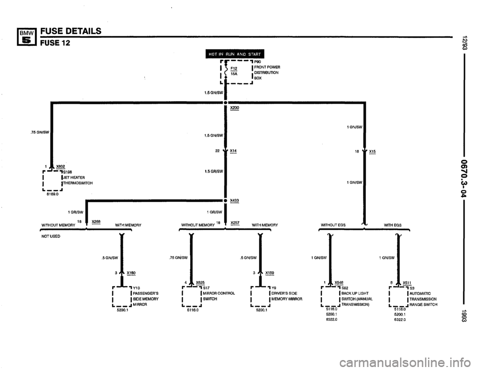 BMW M5 1993 E34 Electrical Troubleshooting Manual 