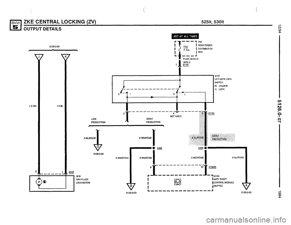 BMW 530i 1994 E34 Electrical Troubleshooting Manual 