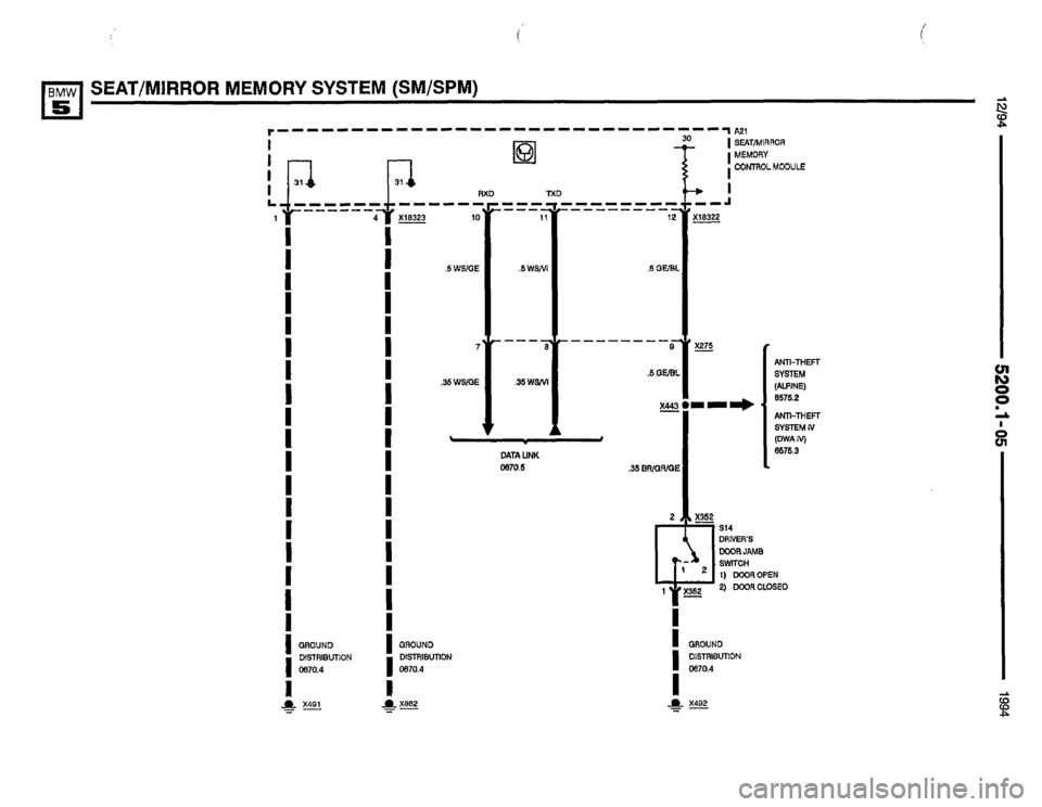 BMW 540i 1994 E34 Electrical Troubleshooting Manual 