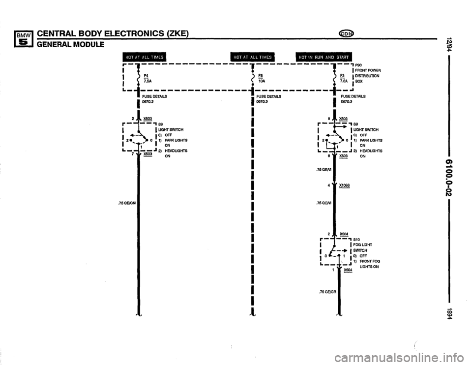 BMW 530i 1994 E34 Electrical Troubleshooting Manual 