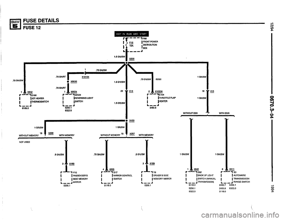 BMW 525i 1994 E34 Electrical Troubleshooting Manual 