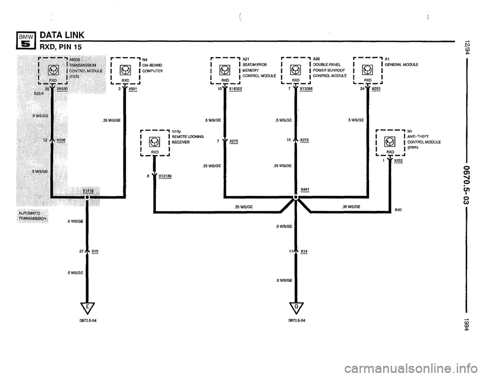 BMW 525i 1994 E34 Electrical Troubleshooting Manual 