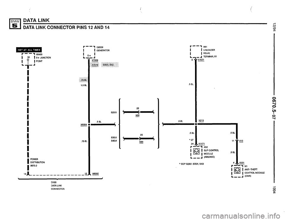 BMW 525i 1994 E34 Electrical Troubleshooting Manual 