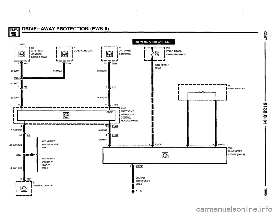 BMW 540i 1995 E34 Electrical Troubleshooting Manual 
