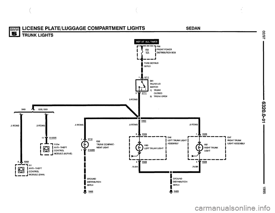 BMW 525i 1995 E34 Electrical Troubleshooting Manual 