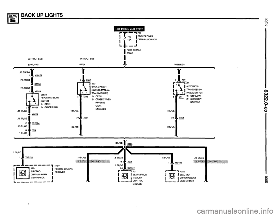 BMW 525i 1995 E34 Electrical Troubleshooting Manual 