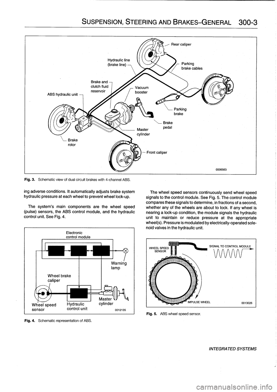 BMW 318i 1997 E36 User Guide 
Wheel
brake
caliper

Electronic
control
module
Fig
.
4
.

	

Schematic
representation
of
ABS
.

SUSPENSION,
STEERING
ANDBRAKES-GENERAL

	

300-3

Fig
.
3
.

	

Schematic
view
ofdual
circuit
brakes
wi
