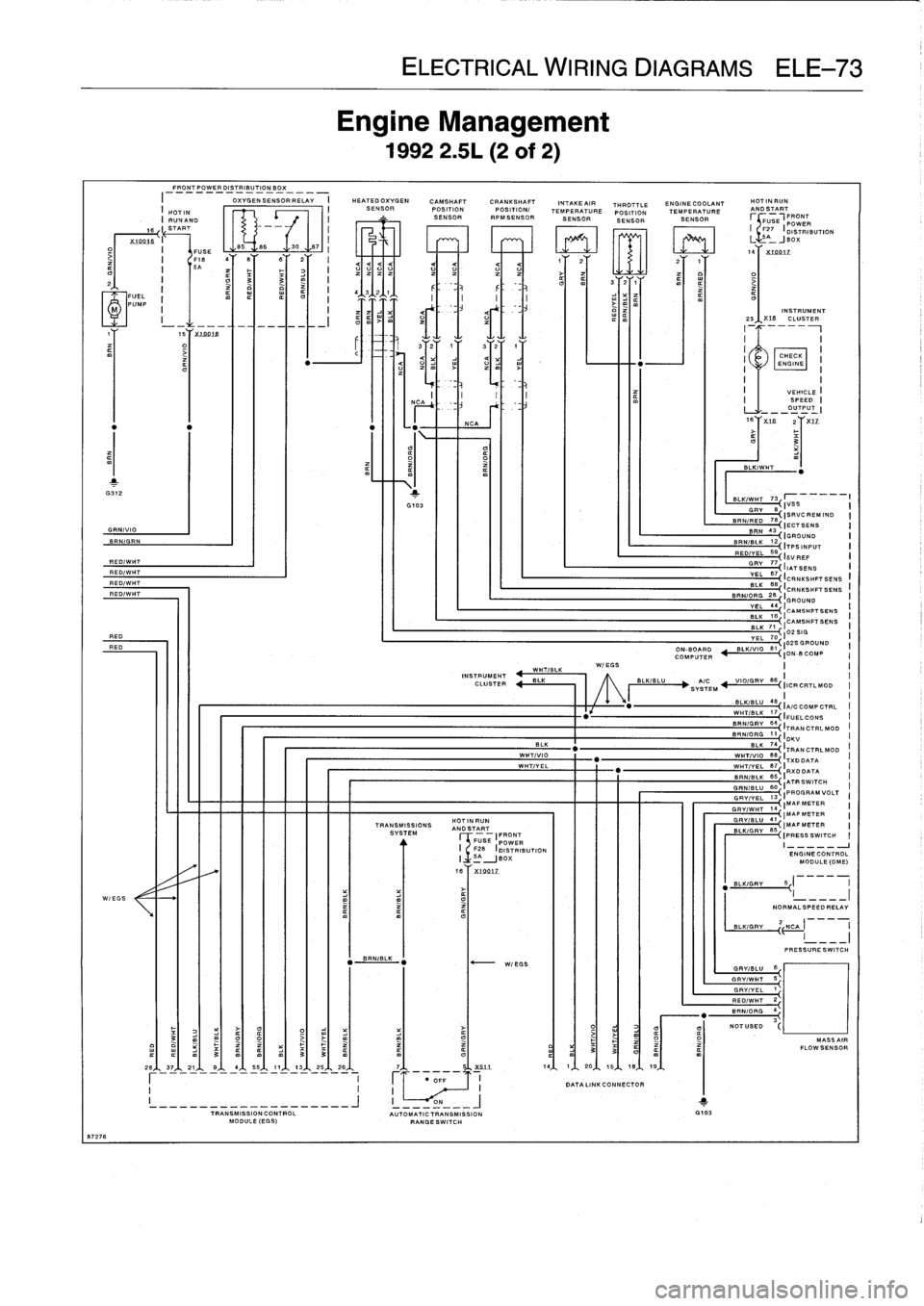 BMW 318i 1997 E36 Service Manual 
8727
6

GRN/VIO
BRNIGRN
RED/WHT
RED/WH
T
RED/WHTRED/WHT

REDRED

W/EGS
FRONT
POWER
DISTRIBUTION
BOX
I

	

OXYGENSENSOR
RELAY

	

I

	

HEATED
OXYGEN

	

CAMSHAFT

	

CRANKSHAFT
SENSOR
POSITION
POSITI