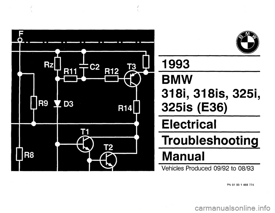 BMW 318i 1993 E36 Electrical Troubleshooting Manual 