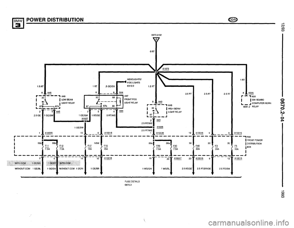 BMW 325i 1993 E36 Electrical Troubleshooting Manual 