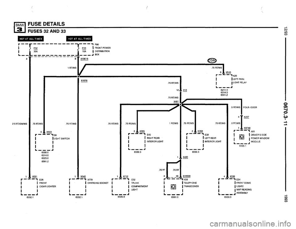 BMW 325is 1993 E36 Electrical Troubleshooting Manual 